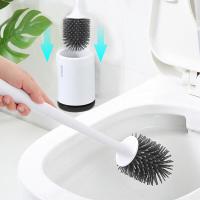 马桶刷子无死角洗厕所的置物架长柄壁挂式挂墙蹲坑清洁套装免打孔 落地款安心抵