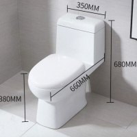 家庭卫生间陶瓷直冲式坐便器马桶连体节水座便器厕所大便池便宜 直冲式马桶+角阀软管生胶带法兰安心抵