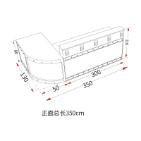 工业风复古收银台柜台理发店院餐厅吧台奶茶店酒吧吧台桌前台 正面长350cm加拐角130cm一套 1x1x1cm安心抵