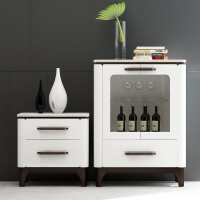 可伸缩大理石茶几电视柜组合现代简约小户型客厅北欧家具套装地柜 [酒柜+斗柜] 组装安心抵