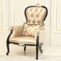 欧式真皮沙发123组合 客厅实木新古典家具美式皮艺 简欧沙发 单人沙发椅 组合安心抵