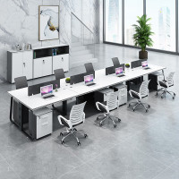 办公家具职员办公桌椅组合单人简约现代员工二人卡位四人六人电脑桌八人办公桌创意安心抵