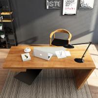 实木办公桌简约现代工业风loft台式电脑桌工作台老板总裁桌书桌子安心抵