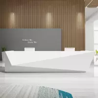 烤漆白色前台接待台简约现代公司收银台服装店院会客接待台市商场前台安心抵