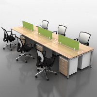 办公家具职员办公桌椅组合现代简约职员工作位4人职员办公桌椅钢架桌 3.6*1.2六人位带柜子安心抵