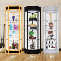 角柜酒柜展示柜墙角柜欧式现代玻璃客厅转角柜化妆品模型收纳展示架 60*30*200框架 组装安心抵