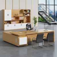 老板桌总裁桌简约现代老板办公桌椅组合大班台主管桌单人安心抵