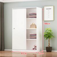 衣柜推拉现代简约卧室简易组装大衣橱实木板式定制移衣柜 长80*高180白色主柜(加厚板材)到楼下 2安心抵