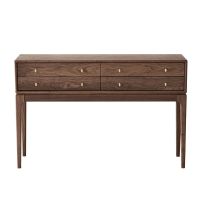 愫木工房厅黑胡桃木玄关桌储物柜过道餐边柜长条几案几高脚柜 138*35*90黑胡桃木 组装安心抵