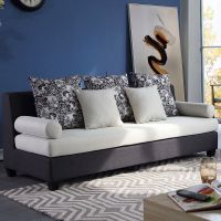 [正常发货]小户型客厅卧室懒人单人简易布艺小沙发服装店出租房用 小户型沙发 黑白色(图中抱枕靠枕仅为道具需自