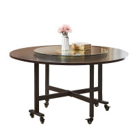 辰琪家用移动餐桌多功能桌子可折叠餐桌时尚创意客厅桌子大圆桌移动餐桌折叠圆桌10人歺桌圆形餐桌带转盘安心抵