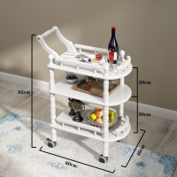 双层三层欧式实木小推车置物架酒店餐厅送餐车轮子移动酒水车银行4s店茶水车点心车院推车静音蛋糕推车安心抵