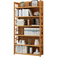 书架置物架落地组装柜子实木省空间简易收纳竹子客厅家用书柜安心抵