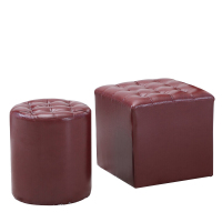 小凳子皮墩子沙发凳家用客厅方凳换鞋凳KTV试衣间皮凳子圆凳安心抵