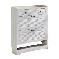 薄鞋柜简约现代厅柜翻斗17简易经济大容量玄关鞋架家用口定制 二翻二抽一开120*24*107 苏香桐色 组装安心抵