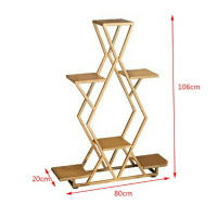 铁艺展示台包包架复古服装店鞋帽流水台橱窗设计摆设置物柜架 金色 80*20*106 官方标配安心抵