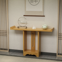 新中式实木玄关桌简约厅玄关台酒店走廊端景台条案靠墙窄桌供桌 80*30*80cm(原木色) 组装安心抵
