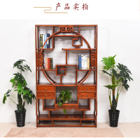 榆木博古架实木中式禅意隔断置物架明清仿古客厅新中式玄关柜屏风安心抵