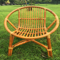 藤编太阳椅 休闲藤椅 排条椅小藤椅子 纯藤椅 户外椅 扶手椅 蜜糖色安心抵