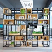 loft工业风铁艺置物架办公室客厅餐厅隔断装饰格子玄关柜落地书架安心抵