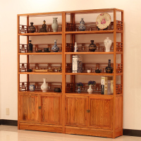 书架全实木落地中式书柜创意置物架子博古架茶叶展示架多层陈列架安心抵