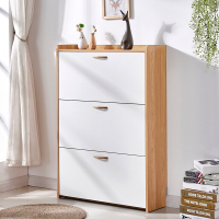 翻斗鞋柜家用口大容量玄关柜简约现代北欧省空间进鞋架 三17厚50宽110高 组装安心抵