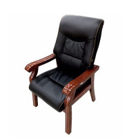 实木办公会议椅电脑椅扶手椅橡木牛皮家用真皮椅四脚会议室椅棋牌麻将老板椅四把起拍安心抵