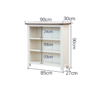 板式实木书架置物架地中海客厅小书柜简约白色落地书架安心抵
