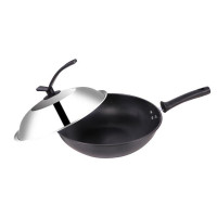 华生大铁锅32CM炒锅家用炒菜锅老式燃气灶煤气灶专用精铁锅无涂层