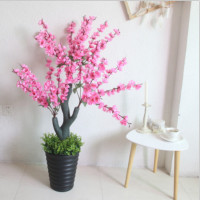仿真桃花树 桃花树大型粉色仿真植物装饰假花拍戏摄影1米