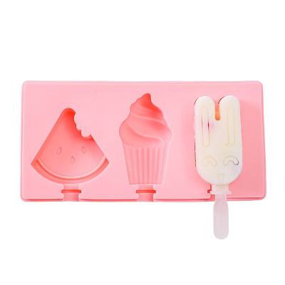 硅胶雪糕模具带盖冰淇淋手工DIY卡通冰棍模具 2号冰淇淋