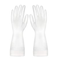 橡胶皮洗碗手套防水耐用家务厨房刷菜家务手套 3双纯白 S码