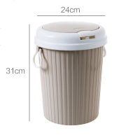 厨房垃圾桶带盖家用客厅卧室可爱有盖厕所卫生间防水防臭篓 大号卡其色（优雅华贵） 收藏加购优先发货