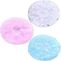 双层浴帽洗澡防水帽女款成人沐浴帽洗澡洗头帽厨房女士防水油烟帽 3个金花双层浴帽(蓝+粉+紫)