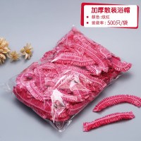 美容院专用一次性浴帽发膜焗油帽加厚浴室女防水洗澡加热染发头套 加厚红色散装[500只]