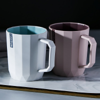 家用漱口杯情侣创意刷牙杯子牙缸漱口牙杯简约可爱学生洗漱杯套装 浅粉+灰白特惠组合装