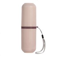 旅行牙刷收纳盒便携式牙缸杯创意简约牙具盒旅游刷牙杯洗漱杯套装 樱花粉(提绳款)