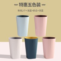 创意洗漱口杯家用刷牙杯子情侣套装韩国欧式樕牙缸可爱简约牙刷杯 [无柄款]五个装