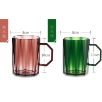 漱口杯家用刷牙杯子轻奢简约创意风情侣北欧洗漱杯牙刷牙缸杯 柚木色2个+宝石绿2个 洗漱杯