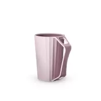 简约口杯家用刷牙杯子洗漱杯漱口杯牙缸牙杯创意情侣牙刷杯儿童杯 带手柄单个装 藕粉
