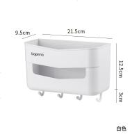 卫生间化妆品置物架浴室沐浴露洗漱台置物架厨房收纳架壁挂免打孔 白色置物架