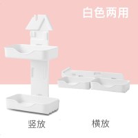 创意双层皂盒壁挂式免打孔无痕贴卫生间家用肥皂盒沥水香皂盒皂架 (升级款可横挂)二层田园风[白色]