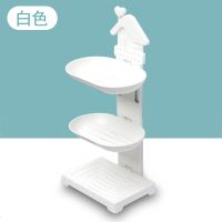 创意双层皂盒壁挂式免打孔无痕贴卫生间家用肥皂盒沥水香皂盒皂架 三层田园风[白色]