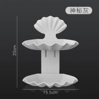 浴室免打孔双层吸盘肥皂盒创意壁挂肥皂架沥水香皂盒卫生间置物架 【双层贝壳】 灰色1个装