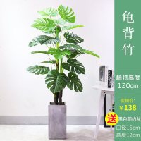 仿真植物北欧室内大型网红绿植装饰客厅散尾葵假花盆栽旅人蕉假树 120cm龟背+自带黑色简约盆