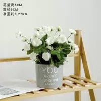 仿真绿植假花盆栽装饰小摆件创意室内客厅网红桌面北欧植物盆景 灰色花盆+白色蔷薇花