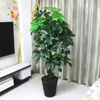 假树发财树仿真植物落地盆栽大型客厅盆景假花塑料花装饰仿真绿植 1.7米螺纹发财（含盆青苔）