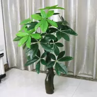 假树发财树仿真植物落地盆栽大型客厅盆景假花塑料花装饰仿真绿植 1米玲珑发财（不含盆）