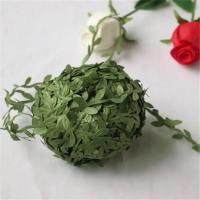 幼儿园教室走廊空中吊饰松果仿真枫叶创意挂饰手工麻绳 20米绿叶绢布