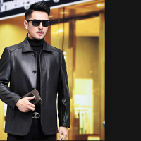 男士皮衣男2019春秋新款男装中年皮夹克秋季修身潮流韩版反季外套